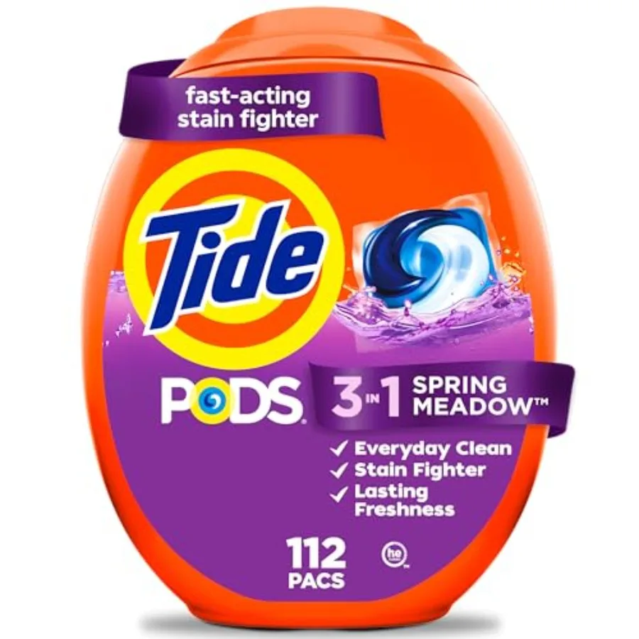 Tide PODS laundry detergent pacs, 3-in-1 Stain Remover, Odor Fighter, Color Protector,,HE compatible, Scent
Tide PODS laundry detergent pacs, 3-in-1 Stain Remover, Odor Fighter, Color Protector,,HE compatible, Scent