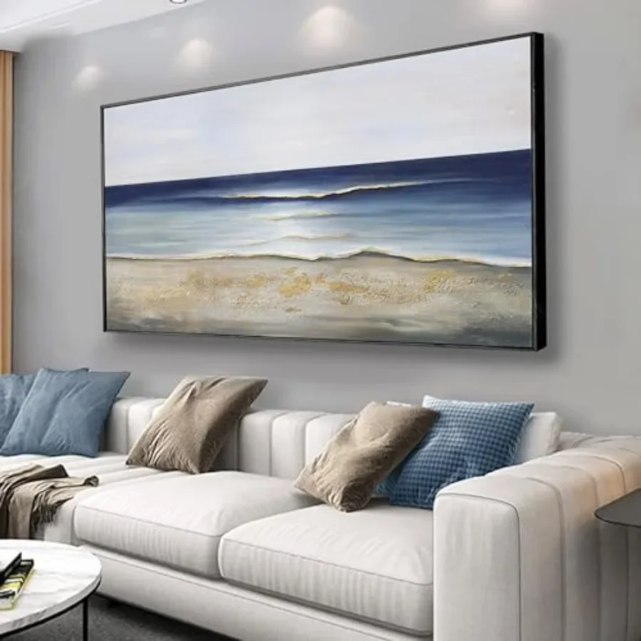 Ocean wall art for living room, bedroom, dining room, office: blue framed canvas painting, modern unique artwork, 20x40 inch
Ocean wall art for living room, bedroom, dining room, office: blue framed canvas painting, modern unique artwork, 20x40 inch