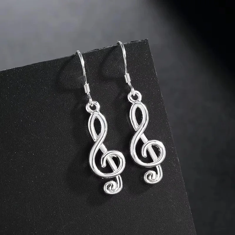 New noble 925 Sterling Silver Romantic music note drop Earrings for Women Holiday gifts fashion Party wedding Jewelry
New noble 925 Sterling Silver Romantic music note drop Earrings for Women Holiday gifts fashion Party wedding Jewelry