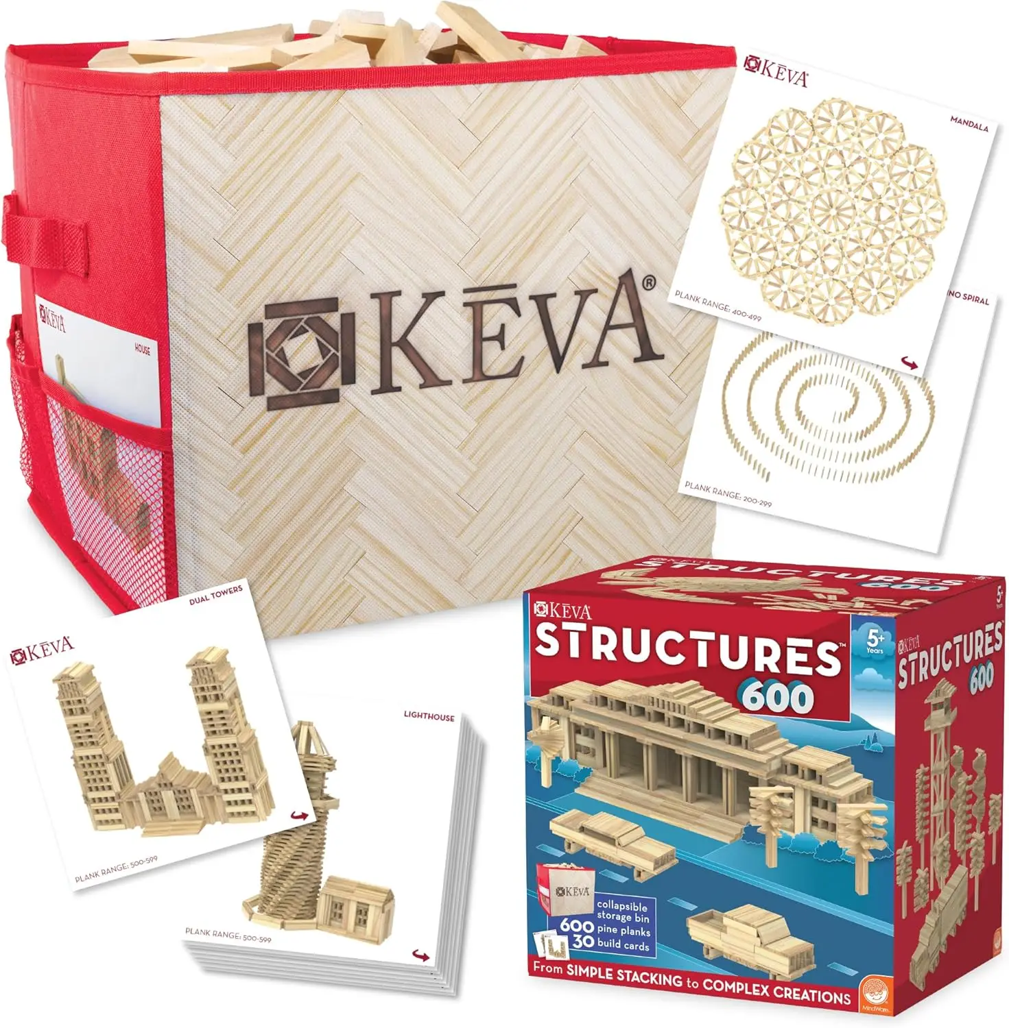Structures 600 Plank Wooden Building Blocks Set, Includes 600 Pine Planks, 30 Idea Cards and Collapsible Storage Bin
Structures 600 Plank Wooden Building Blocks Set, Includes 600 Pine Planks, 30 Idea Cards and Collapsible Storage Bin