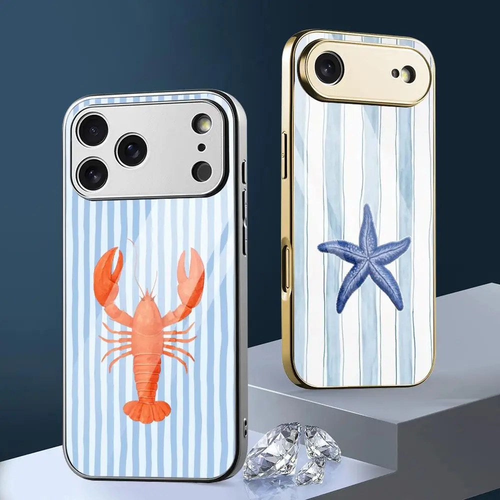 Marine Life Crabs Phone Case For iPhone 17 16 15 14 13 12Pro Max Plus Electroplated Metal Case Glass Back Protective Cover
Marine Life Crabs Phone Case For iPhone 17 16 15 14 13 12Pro Max Plus Electroplated Metal Case Glass Back Protective Cover
