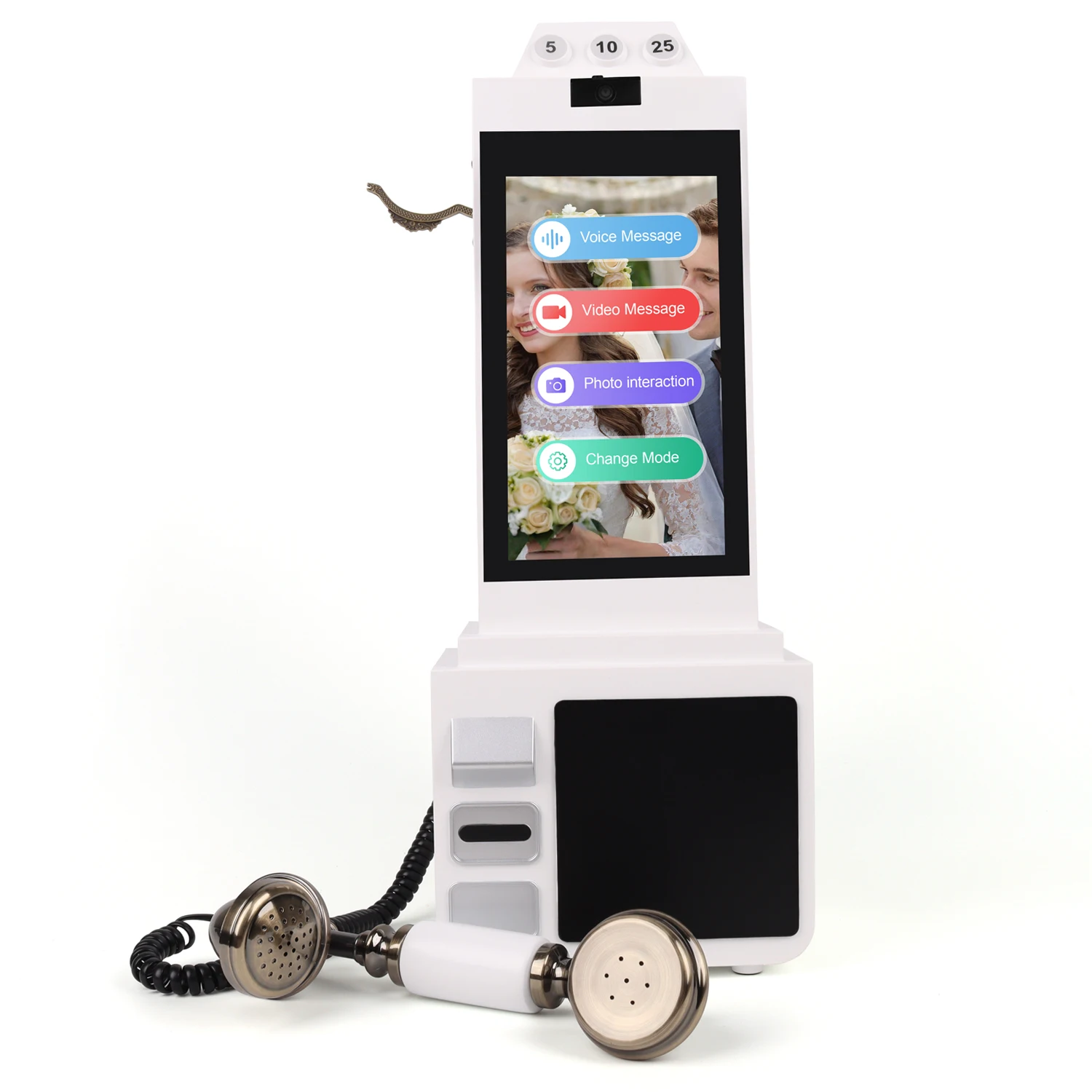 Touch-screen 8'' Audio&Video Guestbook 64GB Phone Recorder Video Guestbook for Wedding Telephone Booth
Touch-screen 8'' Audio&Video Guestbook 64GB Phone Recorder Video Guestbook for Wedding Telephone Booth
