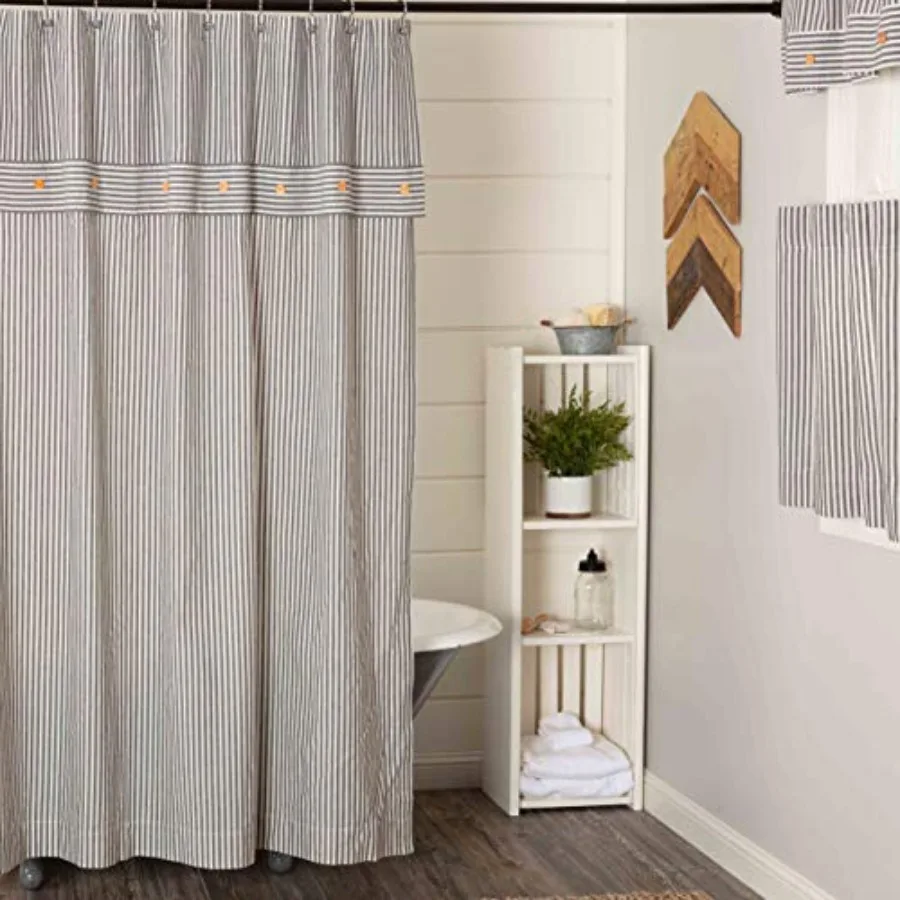 Farmhouse Stripe Shower Curtain 72" x 72" Farmhouse Bathroom Accent
Farmhouse Stripe Shower Curtain 72" x 72" Farmhouse Bathroom Accent