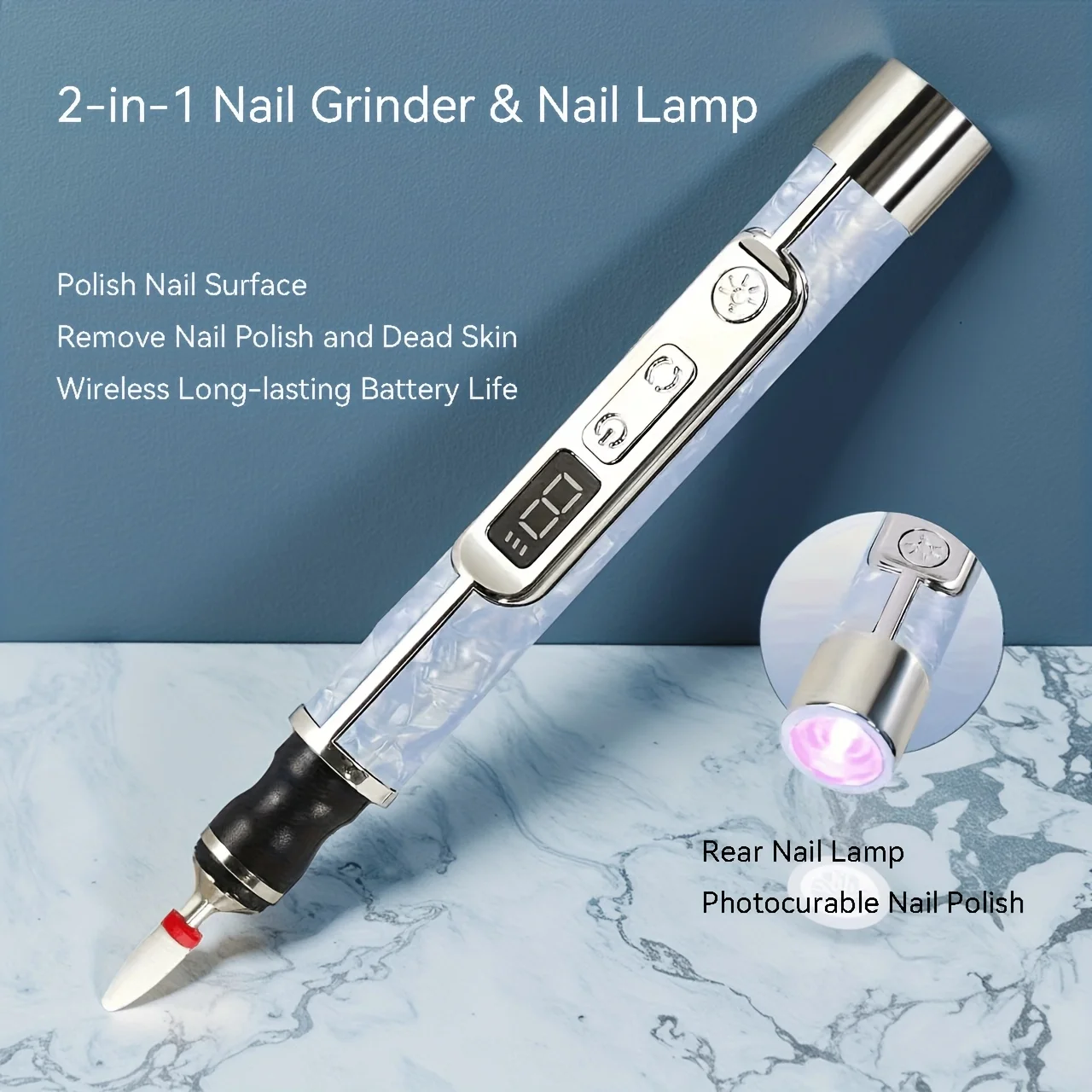Portable Rechargeable Electric Nail Polisher with LCD Display, Professional Manicure Pedicure Tool for Home Salon Use
Portable Rechargeable Electric Nail Polisher with LCD Display, Professional Manicure Pedicure Tool for Home Salon Use