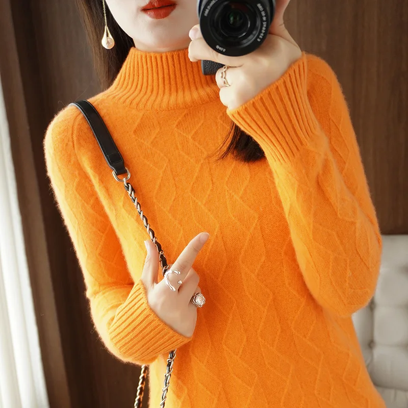 Autumn Winter Clothes Women New Cashmere Knitted Sweater Fashion Turtleneck Loose Popularity Solid Color Pullover Long Sleeves
Autumn Winter Clothes Women New Cashmere Knitted Sweater Fashion Turtleneck Loose Popularity Solid Color Pullover Long Sleeves