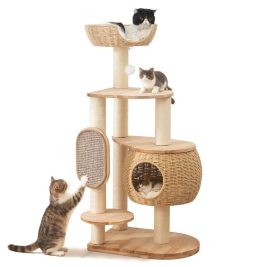 Modern Cat Tree with Handwoven Pumpkin Nests and Baskets in Sisal Blanket for Cats Ideal for Scratching and Relaxing
Modern Cat Tree with Handwoven Pumpkin Nests and Baskets in Sisal Blanket for Cats Ideal for Scratching and Relaxing