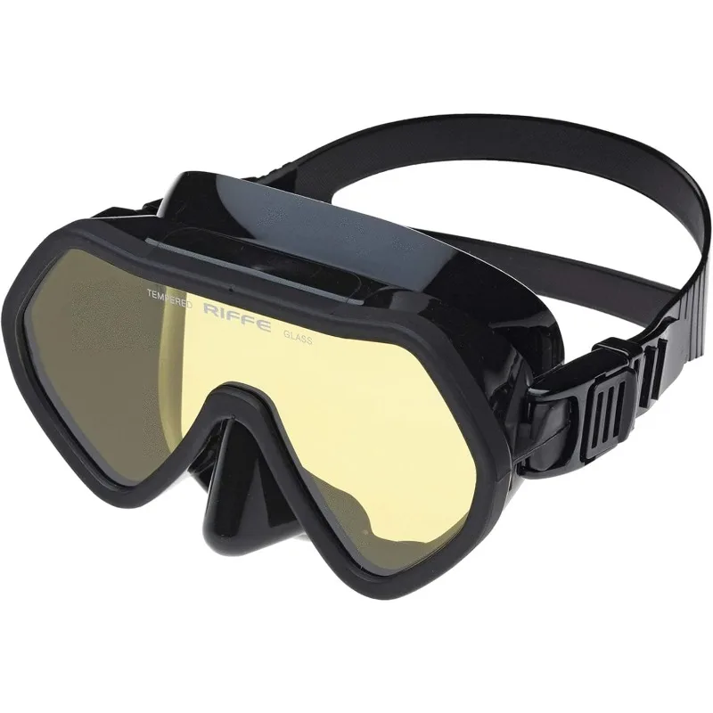 Riffe Black Frameless Diving Mask - Panoramic Single Lens - Fog-Reducing Silicone - Anatomical Frame for Universal Fit Amber
Riffe Black Frameless Diving Mask - Panoramic Single Lens - Fog-Reducing Silicone - Anatomical Frame for Universal Fit Amber