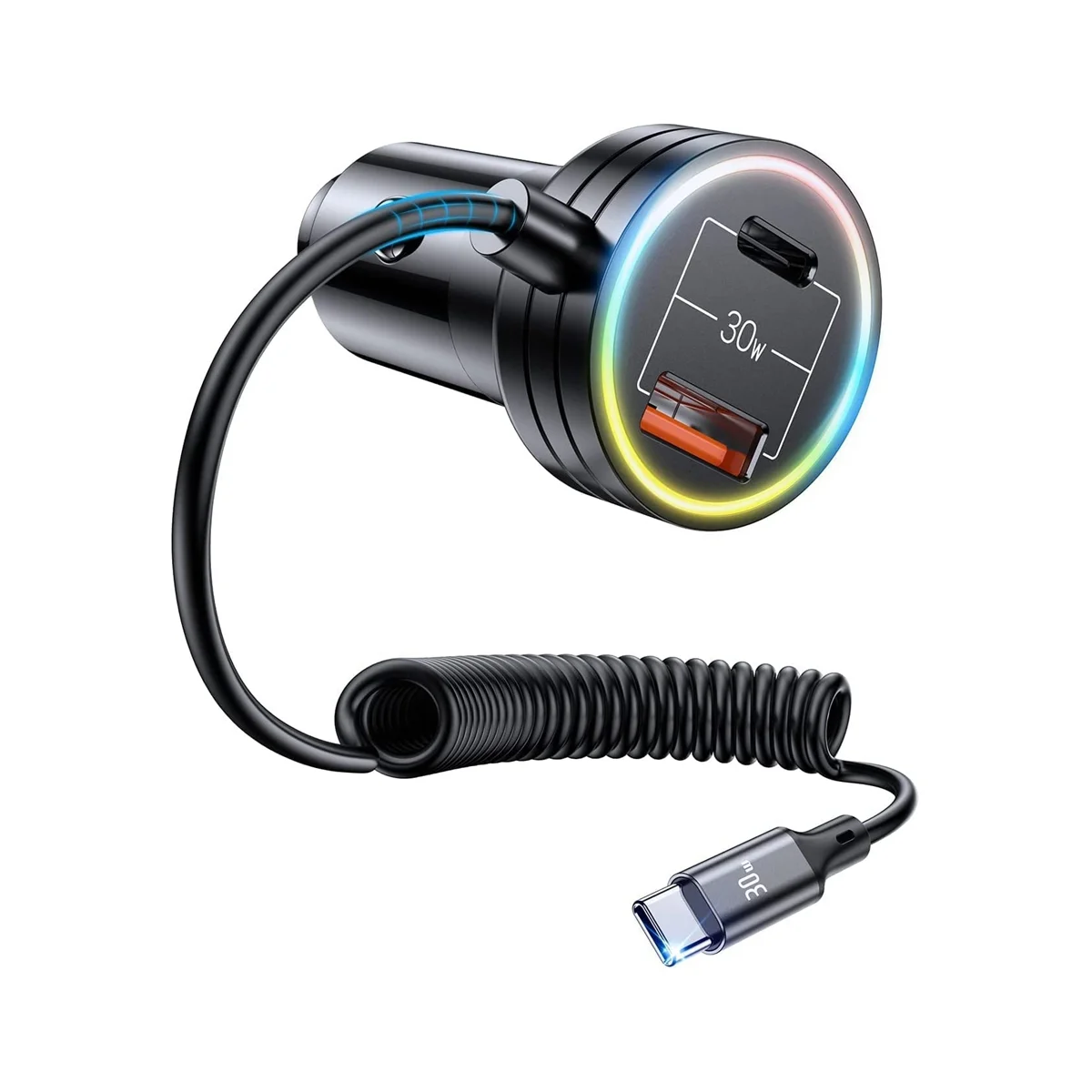 Автомобильное зарядное устройство Mini USB, 60 Вт, с кабелем 1,2 м Type-C, 3 порта, 30 Вт, PD3.0 QC 3,0 
Автомобильное зарядное устройство Mini USB, 60 Вт, с кабелем 1,2 м Type-C, 3 порта, 30 Вт, PD3.0 QC 3,0