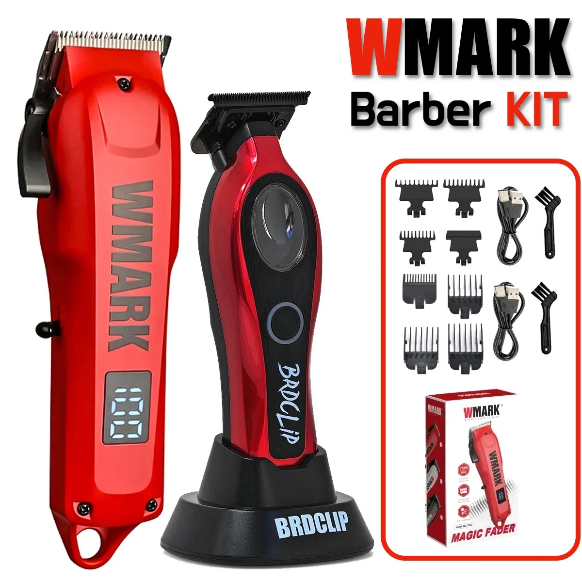 WMARK Professional Electric Hair Clipper 1005 Hair Trimmer For man M3T Base Barber shop KIT 5CR Fade Blade LED digital display
WMARK Professional Electric Hair Clipper 1005 Hair Trimmer For man M3T Base Barber shop KIT 5CR Fade Blade LED digital display