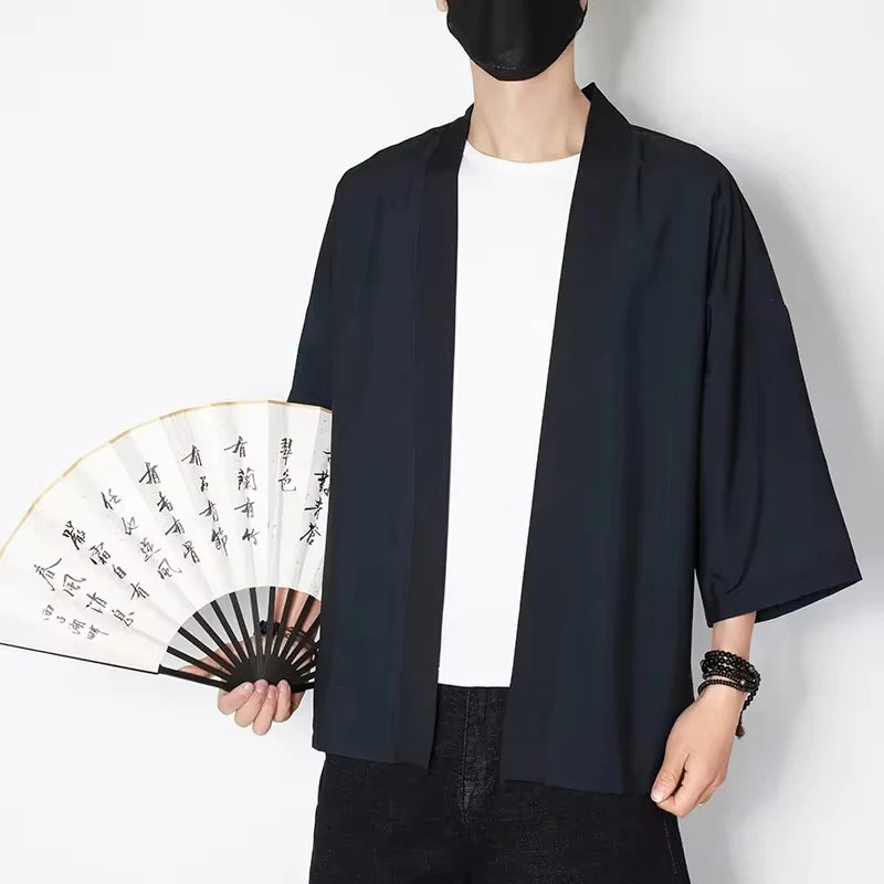 Summer Men Cardigan Japanese Kimono Men Samurai Costume Clothing Kimono Mens Kimono Shirt Yukata Haori Casual Coat
Summer Men Cardigan Japanese Kimono Men Samurai Costume Clothing Kimono Mens Kimono Shirt Yukata Haori Casual Coat
