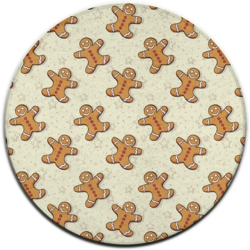 Christmas circular carpet office chair decorative pad, Christmas gingerbread men's pattern French fleece floor mat 75X75cm
Christmas circular carpet office chair decorative pad, Christmas gingerbread men's pattern French fleece floor mat 75X75cm