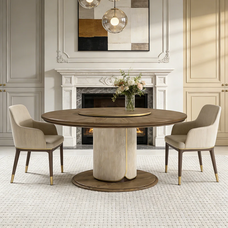 km-French Round Solid Wood Designer Full Solid Wood Round Dinner Table European Style for Home Restaurant Dining Table%
km-French Round Solid Wood Designer Full Solid Wood Round Dinner Table European Style for Home Restaurant Dining Table%