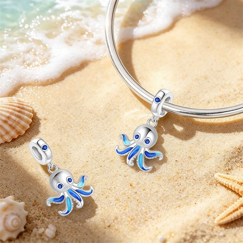 New 925 Sterling Silver Octopus Charms Pendant Sparkling Zircon Dangle Fit 3mm Original Bracelet DIY Women Birthday Jewelry Gift
New 925 Sterling Silver Octopus Charms Pendant Sparkling Zircon Dangle Fit 3mm Original Bracelet DIY Women Birthday Jewelry Gift