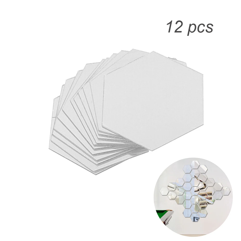 12 Pcs Mirror Wall Stickers Hexagon Silver Decal Removable Decor Smooth Walls Bedroom Kitchen Bathroom
12 Pcs Mirror Wall Stickers Hexagon Silver Decal Removable Decor Smooth Walls Bedroom Kitchen Bathroom
