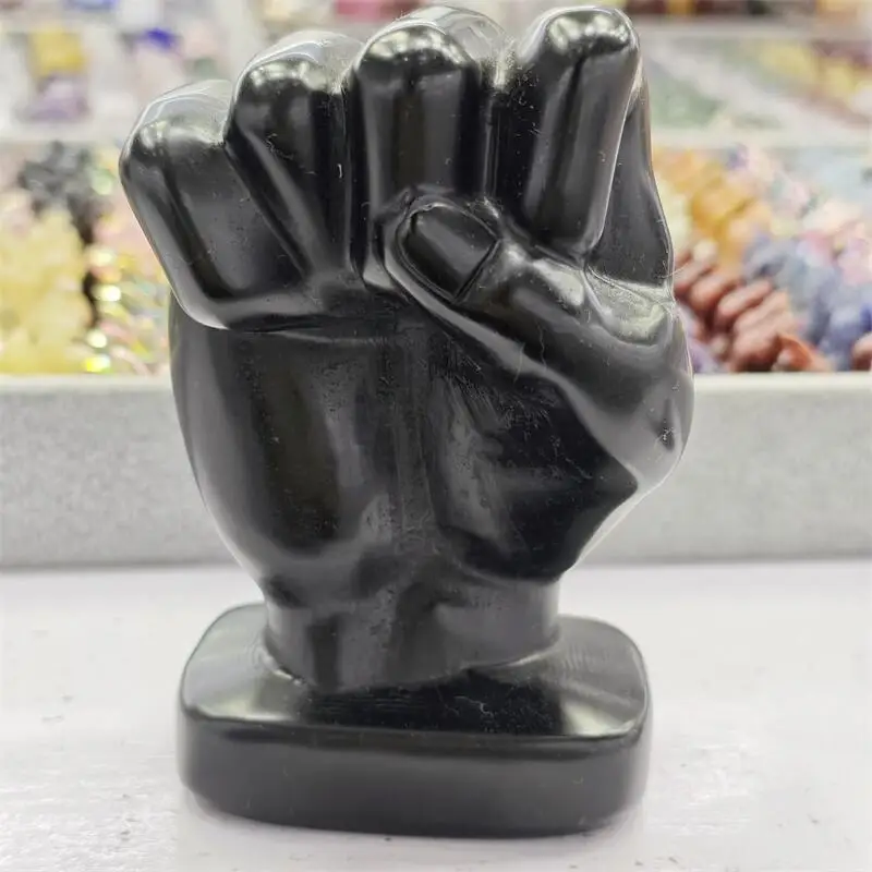 Natural Black Obsidian Fist Carving Healing Fengshui Stone Gemstones HomeDecoration Holiday Gift 1PCS
Natural Black Obsidian Fist Carving Healing Fengshui Stone Gemstones HomeDecoration Holiday Gift 1PCS