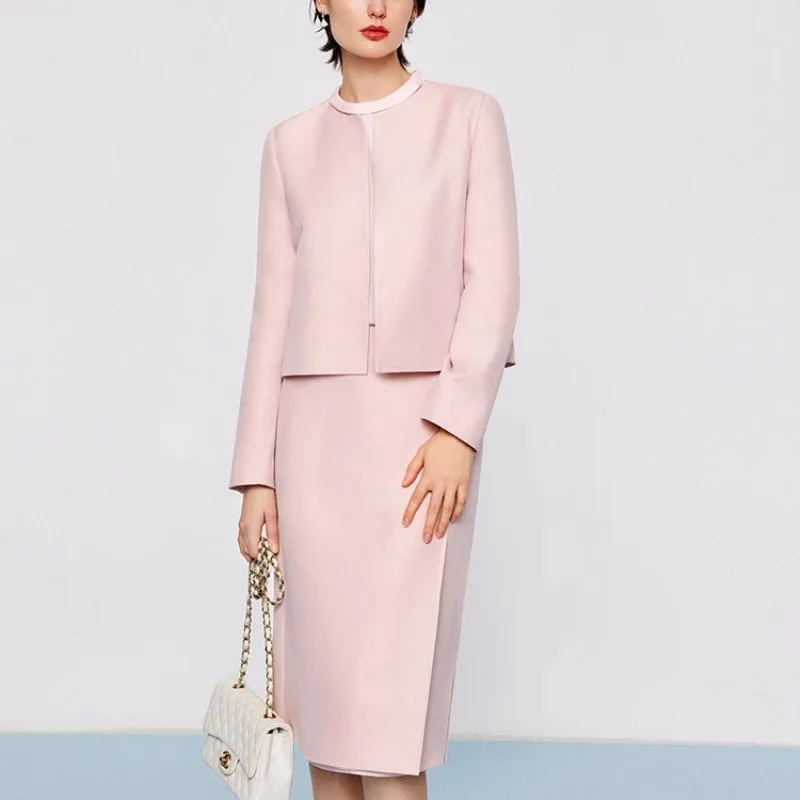 Crystal Pink Top Women Elegant Silk Wool Neck Coat Cardigan Fashion Skirt Suit Women
Crystal Pink Top Women Elegant Silk Wool Neck Coat Cardigan Fashion Skirt Suit Women