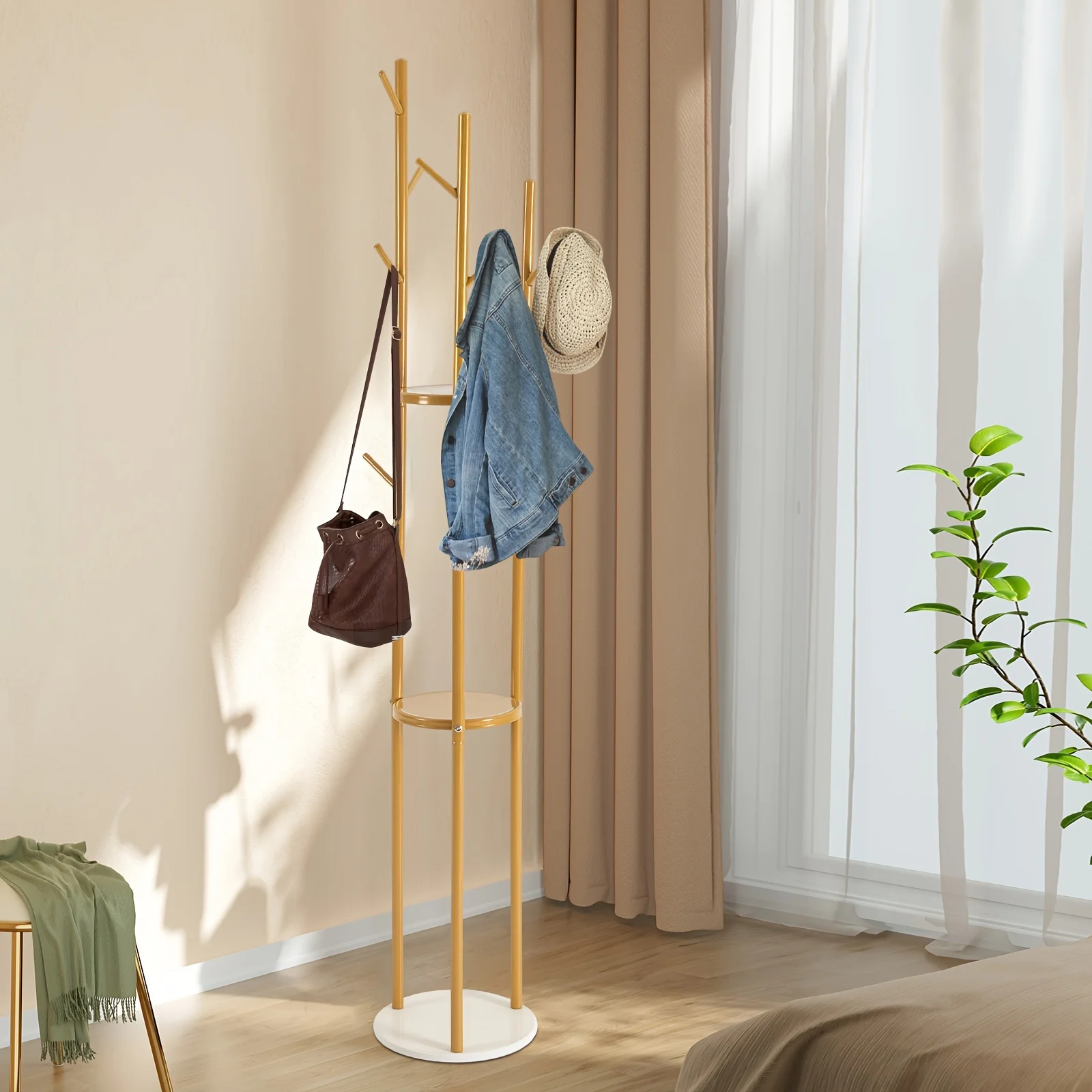 Metal Gold Coat Racks Freestanding Coat Hanger Stand Hall Tree Coat Rack for Hanging Hats Scarves Bags Modern Rack with Dou
Metal Gold Coat Racks Freestanding Coat Hanger Stand Hall Tree Coat Rack for Hanging Hats Scarves Bags Modern Rack with Dou