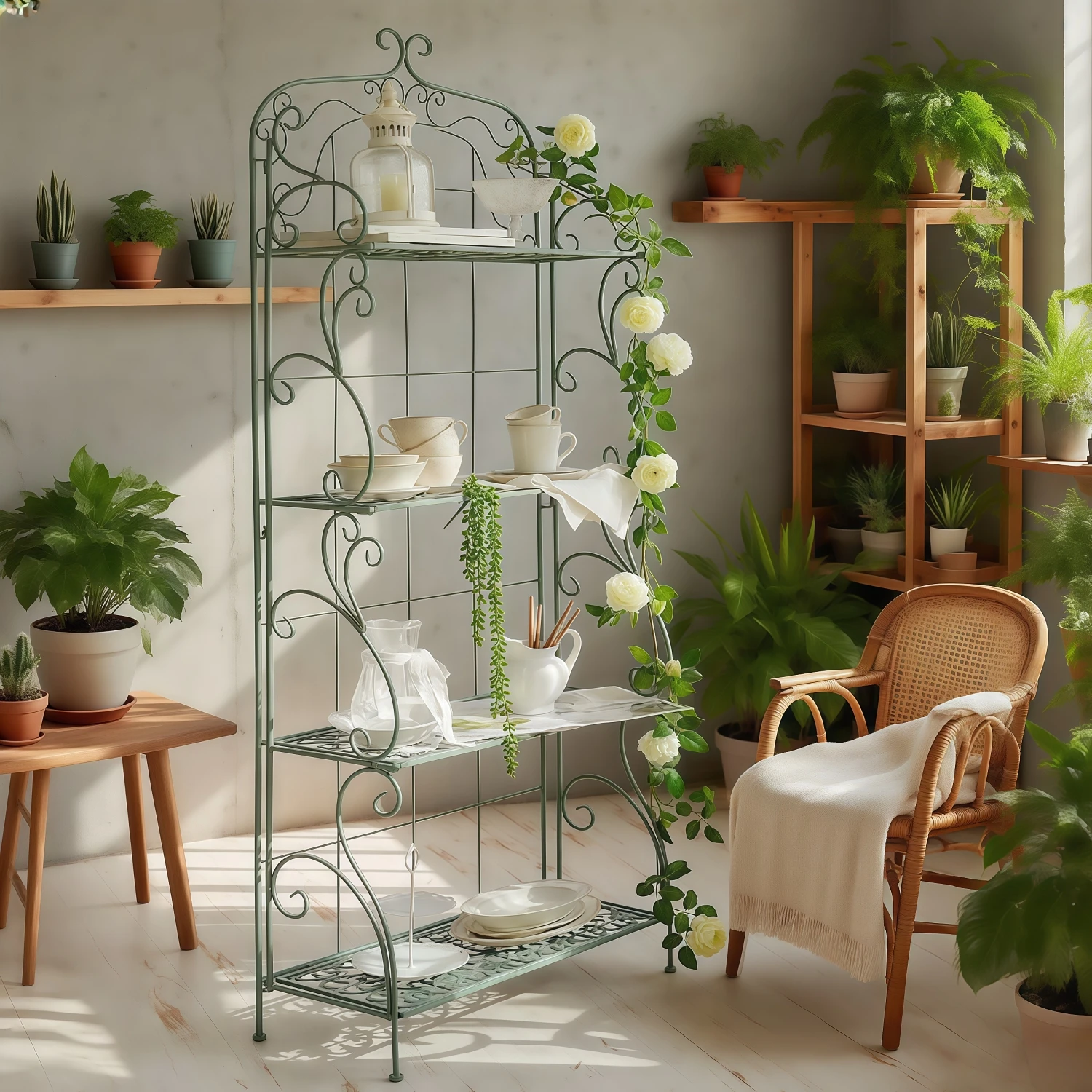 Retro Foldable 4 Tier Plant Stand, Rustic Scrollwork Flower Shelf, Vintage White Rack for Garden, Living Room
Retro Foldable 4 Tier Plant Stand, Rustic Scrollwork Flower Shelf, Vintage White Rack for Garden, Living Room