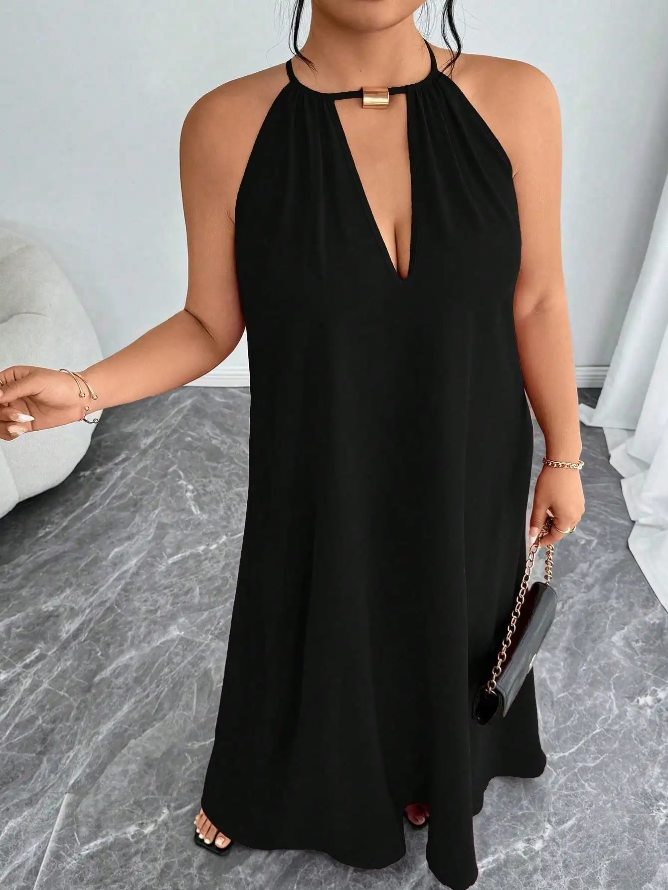 Women Sleeveless Loose Solid Halter Maxi Dress Summer Fashion
Women Sleeveless Loose Solid Halter Maxi Dress Summer Fashion