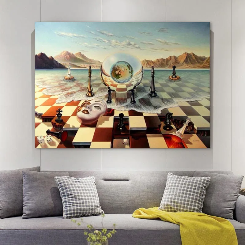 Salvador Dali Surrealism Chess Mask On Sea Canvas Prints, Abstract Posters Canvas Wall Art Pictures for Home Decoration
Salvador Dali Surrealism Chess Mask On Sea Canvas Prints, Abstract Posters Canvas Wall Art Pictures for Home Decoration