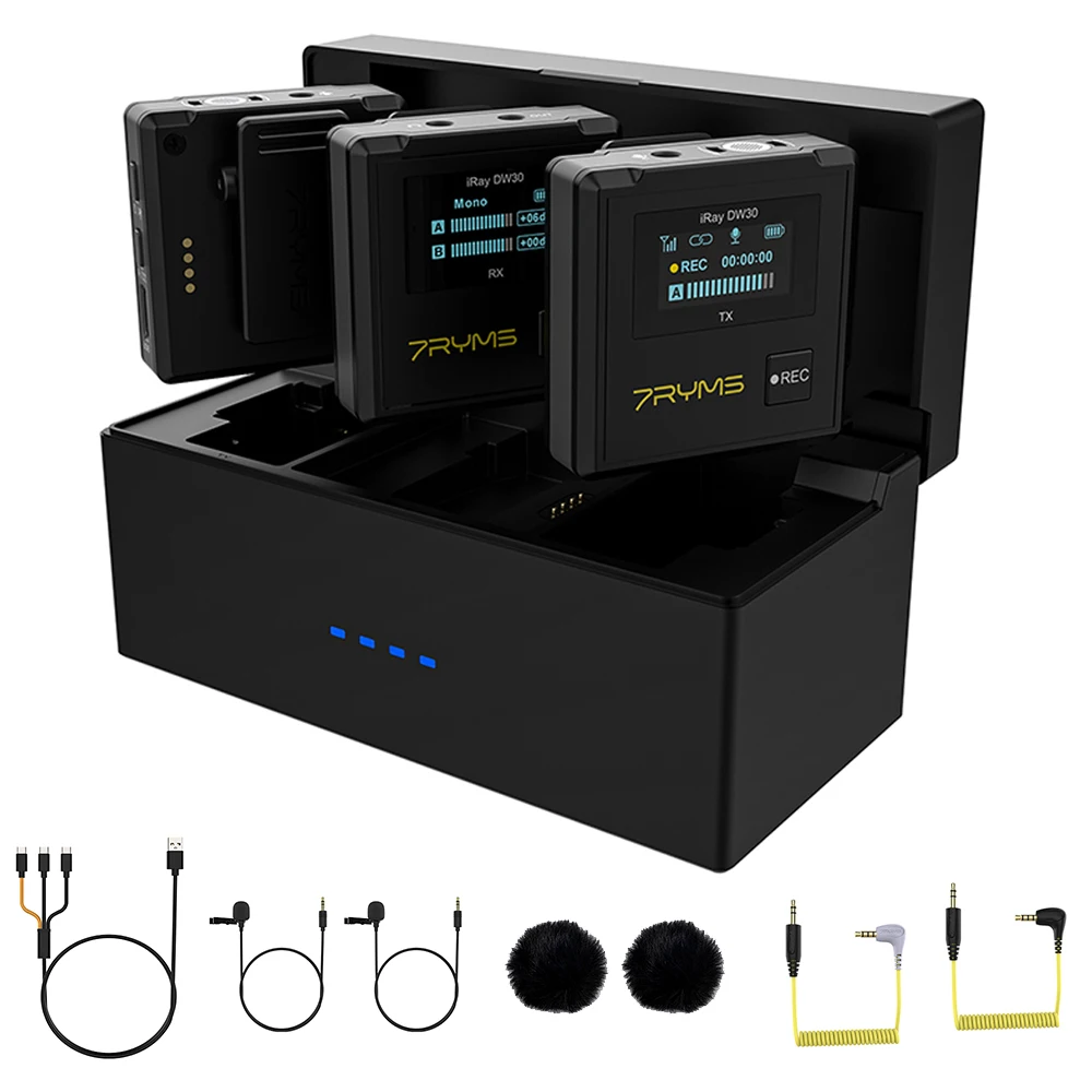 Беспроводной микрофон 7RYMS iRay DW30 2,4G с зарядным устройством для мобильной цифровой зеркальной камеры Canon Nikon Sony, поддержка встроенной записи
Беспроводной микрофон 7RYMS iRay DW30 2,4G с зарядным устройством для мобильной цифровой зеркальной камеры Canon Nikon Sony, поддержка встроенной записи