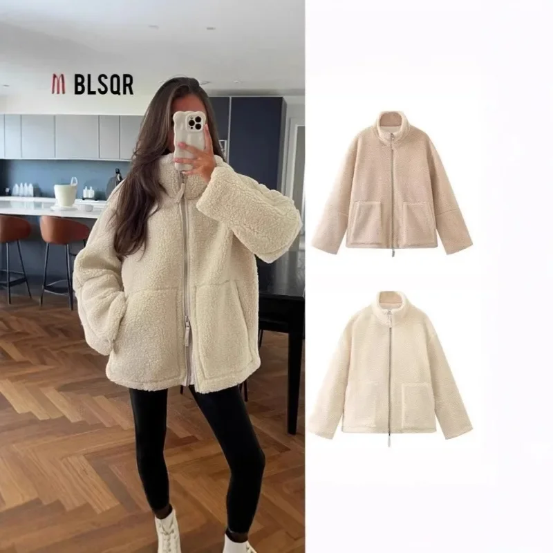 European and American Style Autumn and Winter New Warm Women's Clothing Solid Color Lazy Style Lamb Wool High Neck Woolen Coat
European and American Style Autumn and Winter New Warm Women's Clothing Solid Color Lazy Style Lamb Wool High Neck Woolen Coat