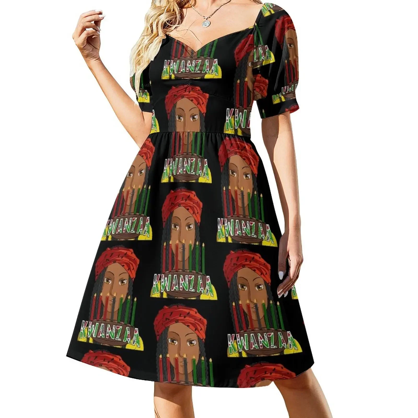 Kwanzaa Kinara Candles Short-Sleeved Dress prom clothes long dress women summer evening dresses women
Kwanzaa Kinara Candles Short-Sleeved Dress prom clothes long dress women summer evening dresses women