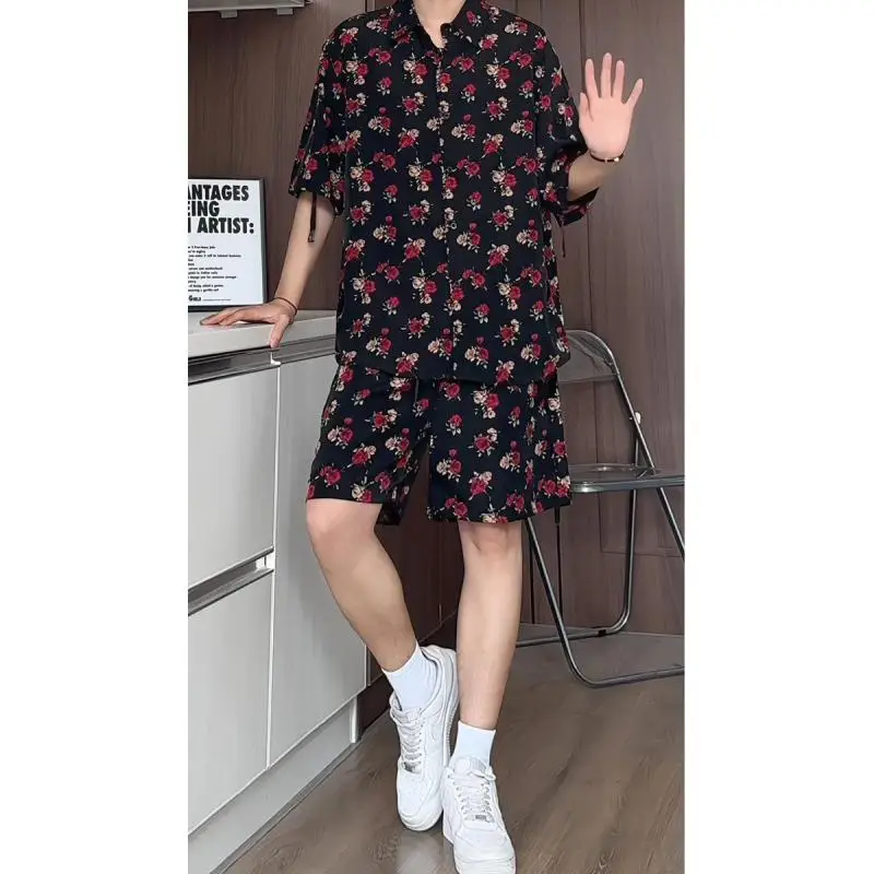 Men's Plus Size Breathable Short Sleeve Floral Shirt & Shorts Set - Summer Hawaiian Beach Outfit, Casual Loose Fit Comfort M-5XL
Men's Plus Size Breathable Short Sleeve Floral Shirt & Shorts Set - Summer Hawaiian Beach Outfit, Casual Loose Fit Comfort M-5XL