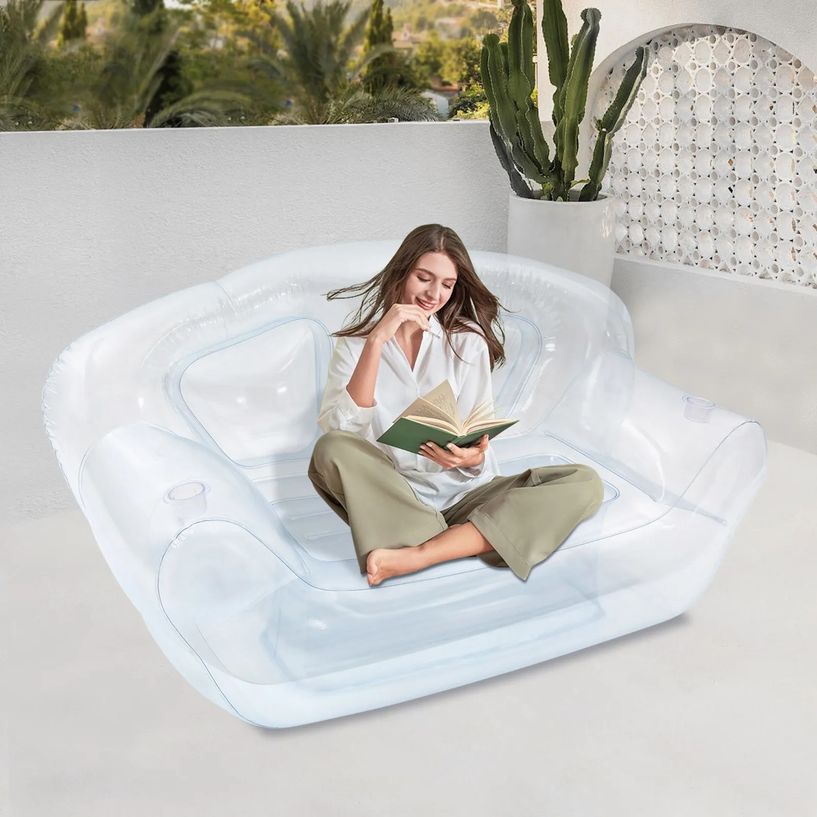 Clear 2-Person Inflatable Sofa Thickened Environmentally Friendly PVC, High-frequency Voltage Sewing For Home & Outdoor Use
Clear 2-Person Inflatable Sofa Thickened Environmentally Friendly PVC, High-frequency Voltage Sewing For Home & Outdoor Use