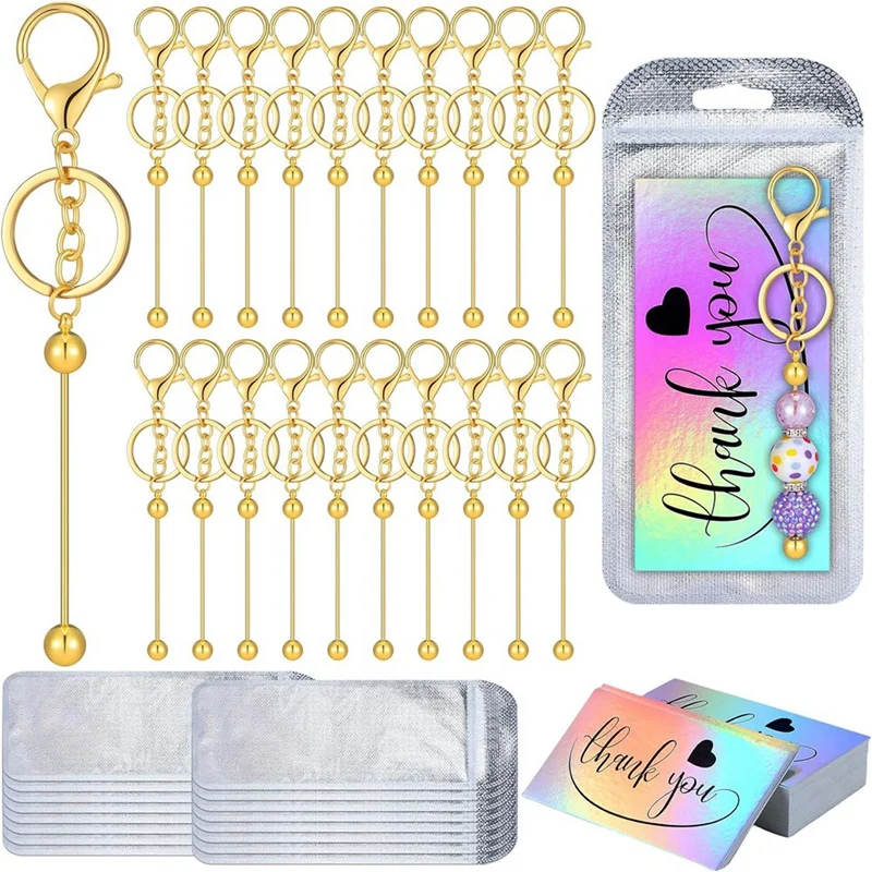 60 Piece Beaded Key Chain Resealable Bags And Thank You Cards Set DIY Pendant Projects Craft Jewelry Thank You Cards
60 Piece Beaded Key Chain Resealable Bags And Thank You Cards Set DIY Pendant Projects Craft Jewelry Thank You Cards