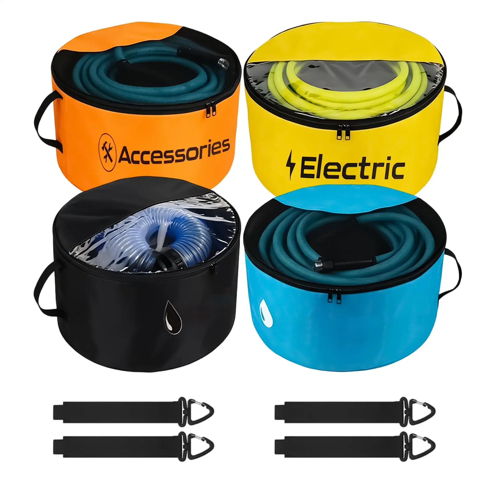 RV Water Hose Bag 4 Pieces Waterproof Breathable Container Two-Way Zipper Closures RV Hose Bag With Visible Cover For Electrical
RV Water Hose Bag 4 Pieces Waterproof Breathable Container Two-Way Zipper Closures RV Hose Bag With Visible Cover For Electrical