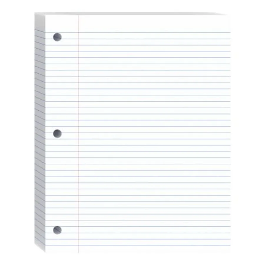 Loose Leaf Paper, 8x10.5 College Ruled, Notebook Paper for 3 Ring Binders, White Binder Notebook, 3 Hole Punch Paper, 100 Sheet
Loose Leaf Paper, 8x10.5 College Ruled, Notebook Paper for 3 Ring Binders, White Binder Notebook, 3 Hole Punch Paper, 100 Sheet