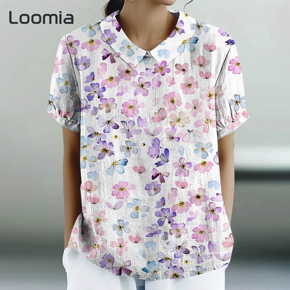 Women's Vintage Blouses Casual Fall Short-Sleeve Lapel Print Fashion Loose Shirt Elegant Women Top Clothing Harajuku Street Tops
Women's Vintage Blouses Casual Fall Short-Sleeve Lapel Print Fashion Loose Shirt Elegant Women Top Clothing Harajuku Street Tops
