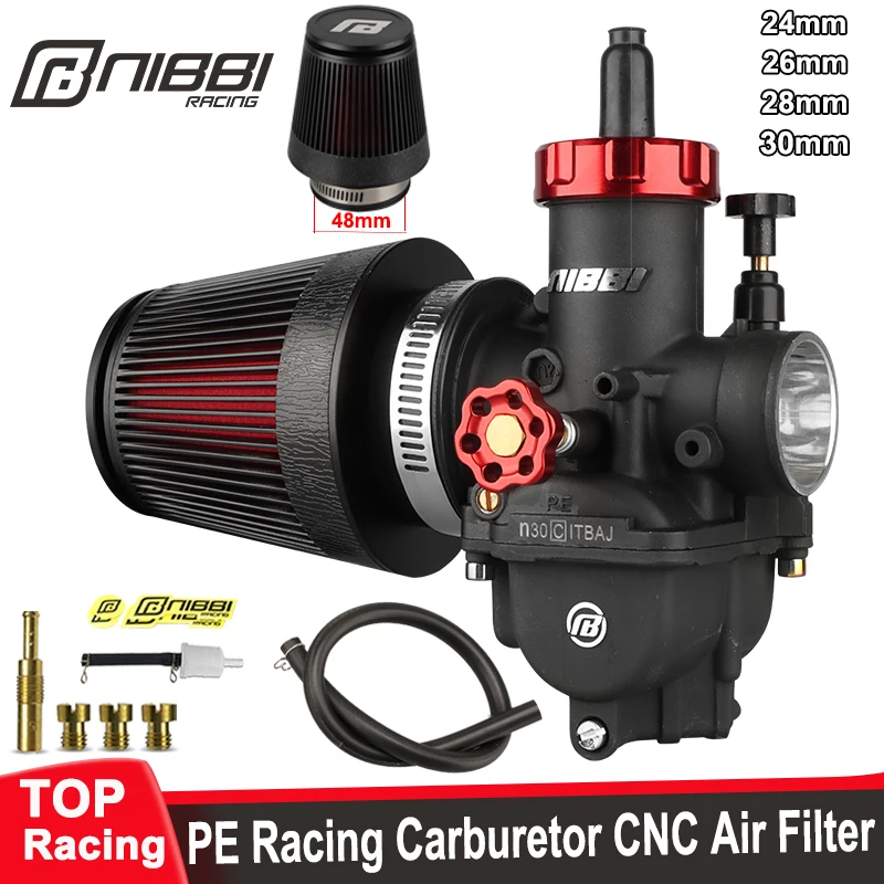 NIBBI Motorcycle PE Racing Carburetor CNC Straight head Air Filter Kit PE24/26/28/30mm Power Carb Jets Fit Honda YamahaMotocross
NIBBI Motorcycle PE Racing Carburetor CNC Straight head Air Filter Kit PE24/26/28/30mm Power Carb Jets Fit Honda YamahaMotocross