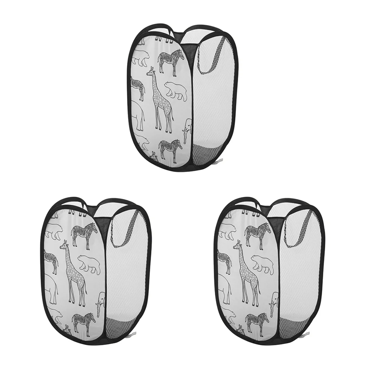AB51 3pcs Cartoon Foldable Laundry Basket Mesh Toy Storage Bin for Kids 30x30x48cm Black
AB51 3pcs Cartoon Foldable Laundry Basket Mesh Toy Storage Bin for Kids 30x30x48cm Black