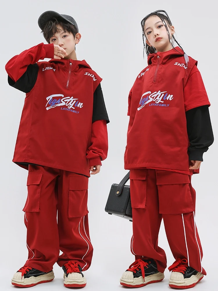 Kids Street Dance Clothes Hip Hop Red Vest Sweater Pants Boys Drum Show Costume Girls Modern Jazz Dance Performance Suit BL12376
Kids Street Dance Clothes Hip Hop Red Vest Sweater Pants Boys Drum Show Costume Girls Modern Jazz Dance Performance Suit BL12376