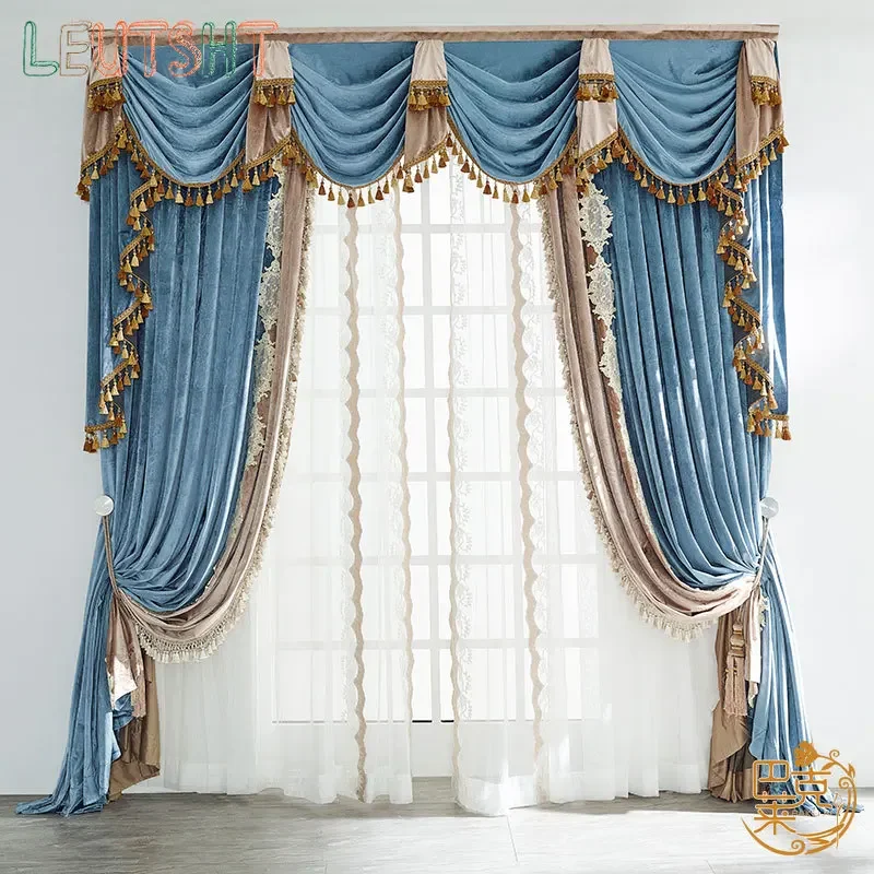 New French Style Light Luxury Velvet Embroidered Blackout Curtains for Living Room Bedroom Thickened Elegant European Villa
New French Style Light Luxury Velvet Embroidered Blackout Curtains for Living Room Bedroom Thickened Elegant European Villa