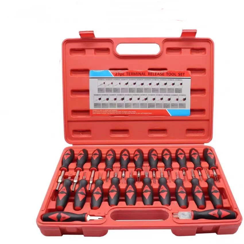 23 шт., универсальный набор инструментов для снятия автомобильных клемм, набор инструментов для снятия автомобильной электрической проводки, обжимной разъем, набор для извлечения контактов
23 шт., универсальный набор инструментов для снятия автомобильных клемм, набор инструментов для снятия автомобильной электрической проводки, обжимной разъем, набор для извлечения контактов