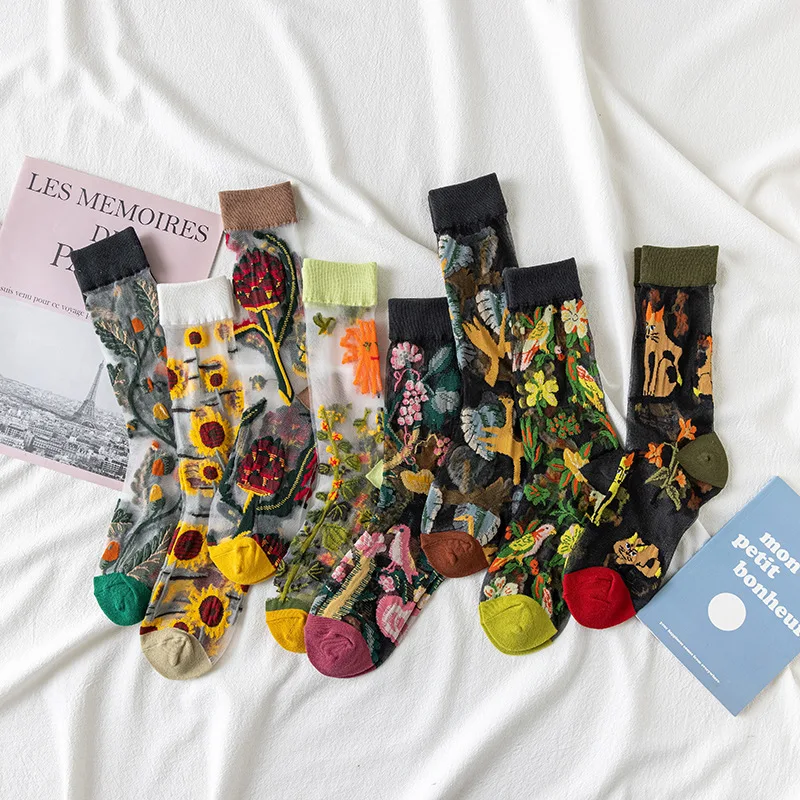 8 пар летних нишевых женских носков в стиле ретро с растениями и цветами, трехмерные тонкие дышащие женские носки из стекловолокна средней длины
8 пар летних нишевых женских носков в стиле ретро с растениями и цветами, трехмерные тонкие дышащие женские носки из стекловолокна средней длины