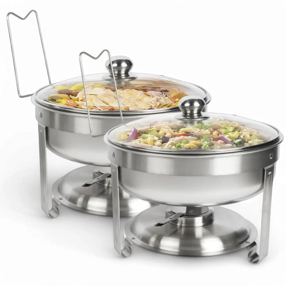 70012-R Dish Set Of 2 – Complete Stainl Steel Chaffe Set With Glass Lids, Chafing Fuel Holder – Elegant And Practical Warmer
70012-R Dish Set Of 2 – Complete Stainl Steel Chaffe Set With Glass Lids, Chafing Fuel Holder – Elegant And Practical Warmer