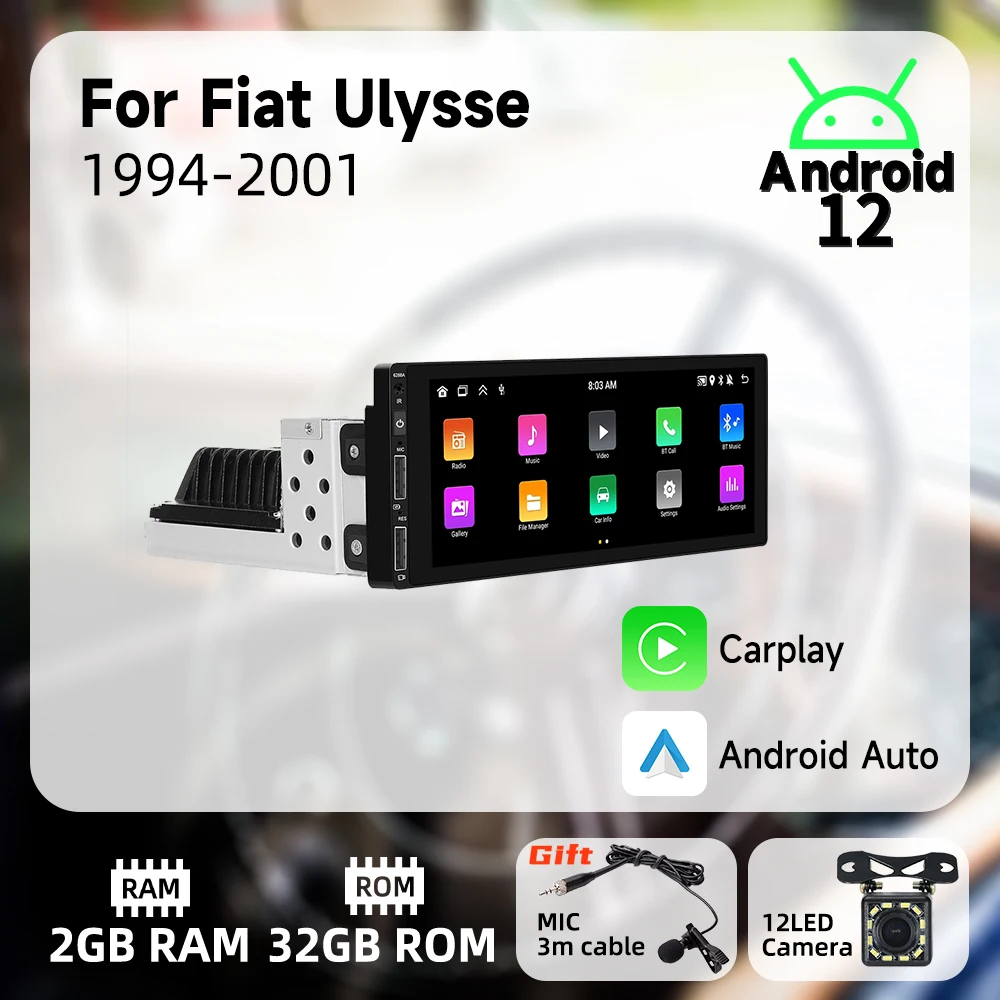 For Fiat ULYSSE 1994-2001 6.9 Inch Screen 1Din Radio Android Car Multimedia Stereo Head Unit Carplay Autoradio GPS Navigation
For Fiat ULYSSE 1994-2001 6.9 Inch Screen 1Din Radio Android Car Multimedia Stereo Head Unit Carplay Autoradio GPS Navigation