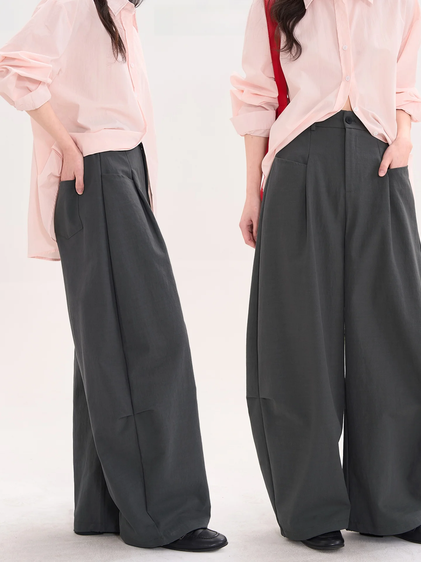 Heme Casual Loose Women's Pants High Waist Straight Leg Balloon Pants Simple Sle Spring Season Faion Ladies Trousers
Heme Casual Loose Women's Pants High Waist Straight Leg Balloon Pants Simple Sle Spring Season Faion Ladies Trousers