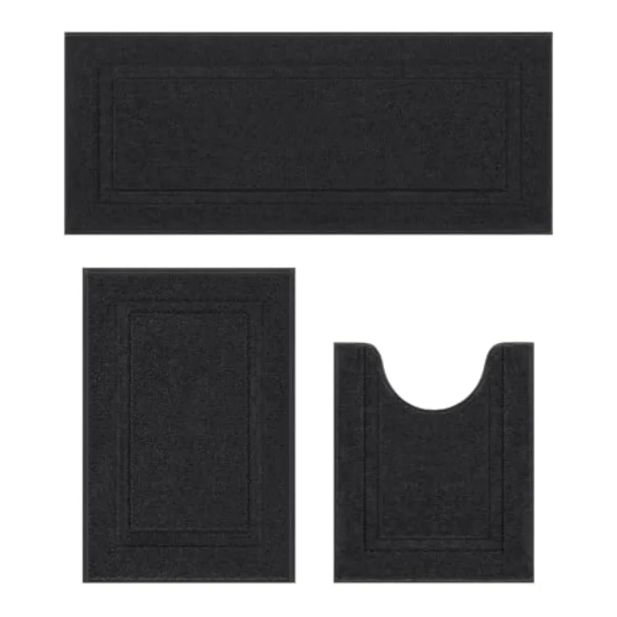 Bathroom Rugs Sets 3 Pcs, 20"x32" + 20"x47" Non Slip Bath Mat and 20"x24" Toilet Rugs U Shaped Washable, Soft Fluffy Water Abso
Bathroom Rugs Sets 3 Pcs, 20"x32" + 20"x47" Non Slip Bath Mat and 20"x24" Toilet Rugs U Shaped Washable, Soft Fluffy Water Abso