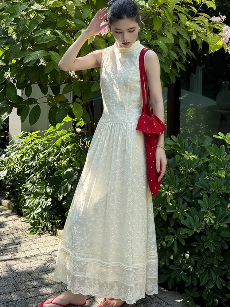 86-94cm Bust Spring Summer Vacation Style Maxi Dresses Women Vintage Elegant Slim Embroidery Sleeveless Holiday Long Dresses
86-94cm Bust Spring Summer Vacation Style Maxi Dresses Women Vintage Elegant Slim Embroidery Sleeveless Holiday Long Dresses