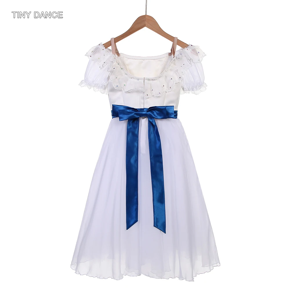 Off-Shoulder Customizable Ballet Costume Dancing Chiffon Dress with White Bodice And Royal Blue Satin Bow in the Back B26606
Off-Shoulder Customizable Ballet Costume Dancing Chiffon Dress with White Bodice And Royal Blue Satin Bow in the Back B26606