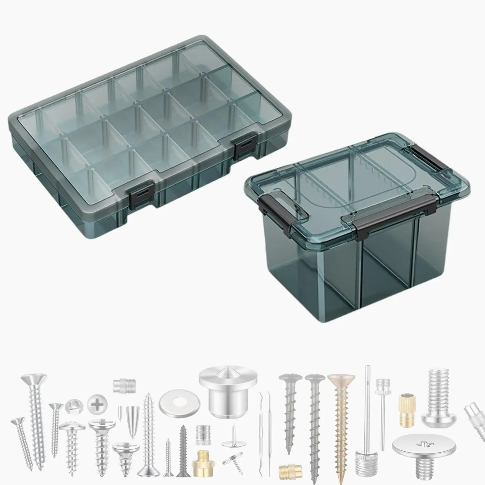 Small Parts Storage Box Multipurpose Compact Portable Snap Latch Screw Organizer for Charms Earrings Beads Fishing Bolts
Small Parts Storage Box Multipurpose Compact Portable Snap Latch Screw Organizer for Charms Earrings Beads Fishing Bolts