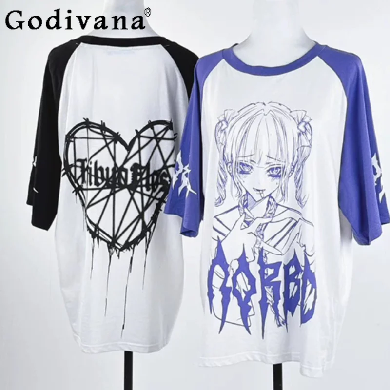 Gothic Subculture Y2k 2D T-shirts Clothes Japanese Girl's Sweet Kawaii Anime Print Loose T-shirt Top Summer Student Cotton Tees
Gothic Subculture Y2k 2D T-shirts Clothes Japanese Girl's Sweet Kawaii Anime Print Loose T-shirt Top Summer Student Cotton Tees