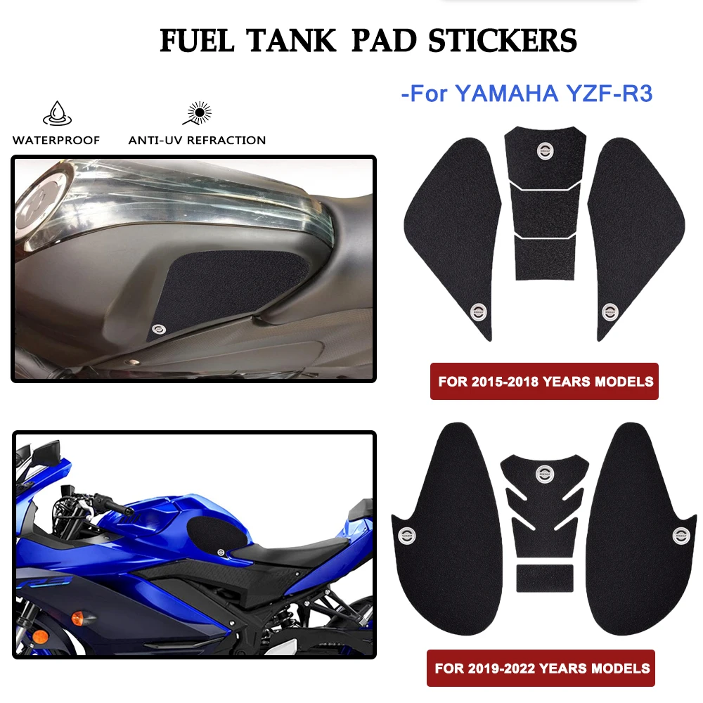 Motorcycle Fuel Tank Stickers Gas Knee Grip Pad Decals Guard Protection Waterproof Cover Set For Yamaha YZF-R3 YZF R3 2015-2022
Motorcycle Fuel Tank Stickers Gas Knee Grip Pad Decals Guard Protection Waterproof Cover Set For Yamaha YZF-R3 YZF R3 2015-2022