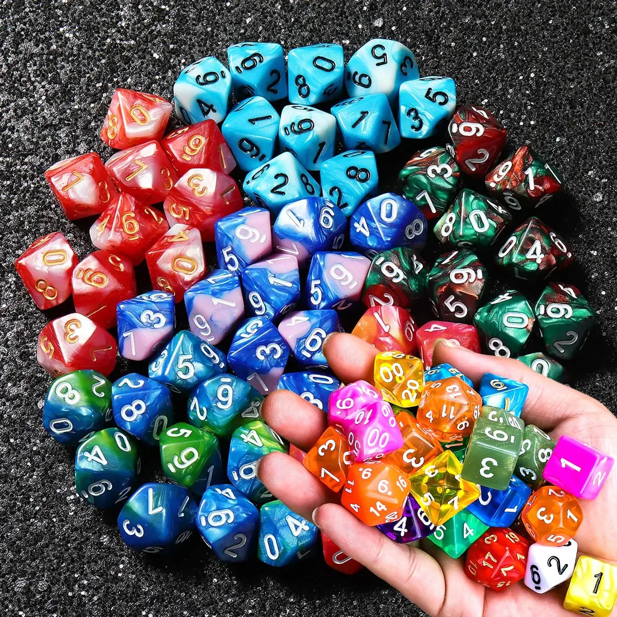 Набор из 35 многогранных кубиков для DND с черным мешочком на шнурке, цветом кодированные грани, аксессуары для настольных игр RPG/D&D, ZSY
Набор из 35 многогранных кубиков для DND с черным мешочком на шнурке, цветом кодированные грани, аксессуары для настольных игр RPG/D&D, ZSY