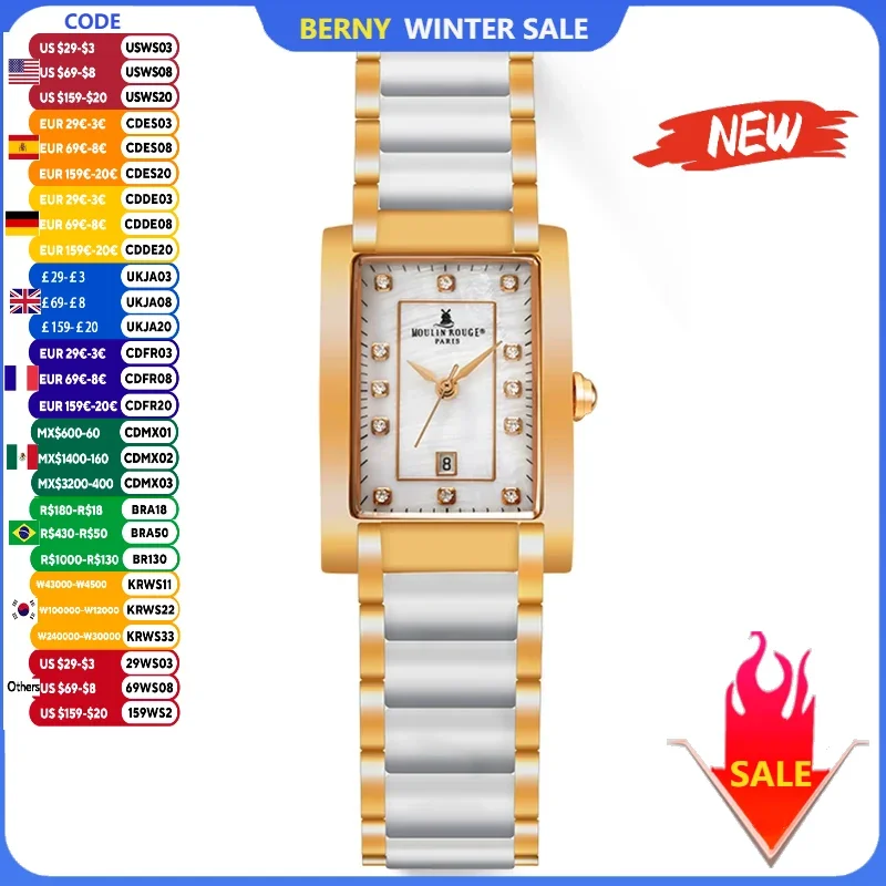 BERNY Women Watch Quartz Ceramic Bracelet Butterfly Buckle Waterproof Fashion Gold Female Clock Relogio Feminino Birthday Gift
BERNY Women Watch Quartz Ceramic Bracelet Butterfly Buckle Waterproof Fashion Gold Female Clock Relogio Feminino Birthday Gift